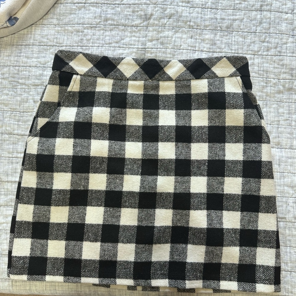 Joe Boxer Plaid Skirt in Black and White
